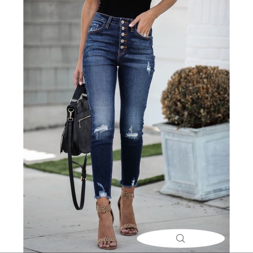 VICI Tilley frayed ankle high waisted skinny